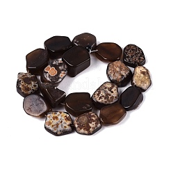 染め加工天然石瑪瑙ビーズ連売り  ナゲット  コーヒー  15~28x13~25x5~17mm  穴：1.2~1.8mm  約18個/連  13.39~14.96インチ（34~38cm）&nbsp;G-Q606-23E-01