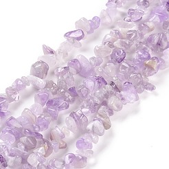 天然ラベンダーアメジストチップビーズ連売り  5~8x5~8mm  穴：1mm  約31.5インチ&nbsp;X-G-M205-35