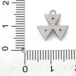 304ステンレススチールキュービックジルコニアペンダント  透明  12.5x12.5x3mm  穴：1.2mm&nbsp;STAS-R141-04P-01