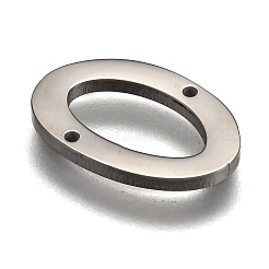 変色しない304ステンレススチールリンクコネクター  文字L  個性的名前のネックレスの作成  文字.o  17.5x12x1.5mm  穴：0.9mm&nbsp;STAS-Y006-60P-O
