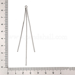 真鍮の四角いスネークチェーンのタッセルの大きなペンダント  プラチナ  82x3x1mm  穴：2mm&nbsp;KK-G510-02P