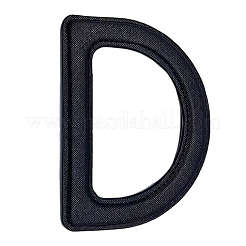 Puレザーバッグハンドル  D形  DIYバッグアクセサリー  ブラック  98x132x6mm  内径：60x95mm&nbsp;FIND-WH20016-10F