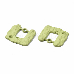 スプレープリント合金ペンダント  カドミウムフリー＆ニッケルフリー＆鉛フリー  バッグ  黄緑  21x24.5x2.5mm  穴：2.5mm&nbsp;PALLOY-Q434-011D-NR