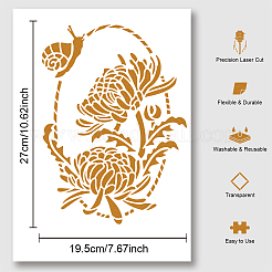 ペット中空アウト図面絵画ステンシル  DIYスクラップブック用  フォトアルバム  11月の菊  297x210mm&nbsp;DIY-WH0421-0055