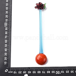 手作りのガラス製フルーツスプーン  キッチン食器  混合図形  137~146x26.5~35x15~16.5mm&nbsp;AJEW-A067-01