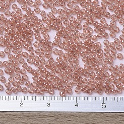 MIYUKIラウンドロカイユビーズ  日本製シードビーズ  11/0  （rr3507)透明桃光沢  2x1.3mm  穴：0.8mm  約5500個/50g&nbsp;SEED-X0054-RR3507