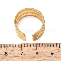 304ステンレススチールカフオープンリング  イオンプレーティング（ip）  ゴールドカラー  10.5mm  内径：17.6mm&nbsp;RJEW-P176-01G