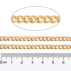 304ステンレススチールカーブチェーン  溶接されていない  スプールで  18KGP本金メッキ  6x4.5x2mm  10 m /ロール&nbsp;CHS-C009-01B-G