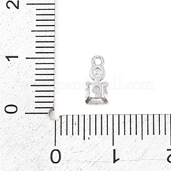 真鍮マイクロパヴェクリアキュービックジルコニアペンダント  フラットラウンドのチャーム  プラチナ  8.5x4.5x2.5mm  穴：1mm&nbsp;KK-D225-01P