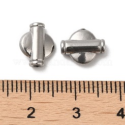 変色しない304ステンレススチールビーズ  オーバル  ステンレス鋼色  10x8x3mm  穴：1.6mm&nbsp;STAS-I203-56P
