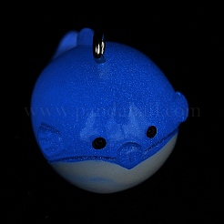蓄光樹脂チャーム  鉄ループ付き  魚  プラム  25x18x19mm  穴：2mm&nbsp;RESI-R452-01F