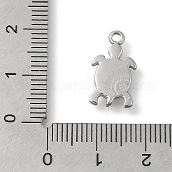 海をテーマにした変色防止304ステンレススチールペンダント  ステンレス鋼色  カメ  16.5x9.5x2.5mm  穴：1.6mm&nbsp;STAS-Z092-06P-02