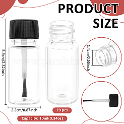 DIYのエッセンシャルオイルボトル  プラスチック製の空のボトル  キャップとソフトブラシ付き  ブラック  5.9x2.2cm  容量：10ml（0.34fl.oz）&nbsp;AJEW-WH0699-667A