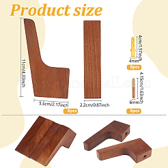 木製壁掛けコートラック8個  8本の鉄ネジ付き  キャメル  110x55x22mm&nbsp;AJEW-DR0003-08