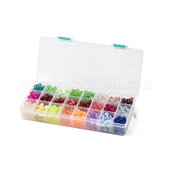24色ガラスビーズ  ラウンド  クリスマステーマ  混合スタイル  ミックスカラー  8x7.5mm  穴：1.5mm  720個/箱&nbsp;GLAA-JP0001-12