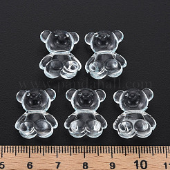 透明なアクリルビーズ  水平穴  クマ  ライトブルー  18.5x15.5x11mm  穴：2.5mm  約320個/500g&nbsp;MACR-S373-80-B05
