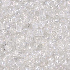 ラウンドガラスシードビーズ  透明色の虹  ラウンド  透明  8/0  3mm  穴：1mm  約10000個/ポンド&nbsp;SEED-A007-3mm-161