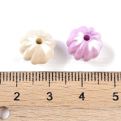 不透明なメッキアクリルビーズ  カボチャ  パールカラーの  ミックスカラー  10x10.5x11mm  穴：2mm&nbsp;X-MACR-K361-06