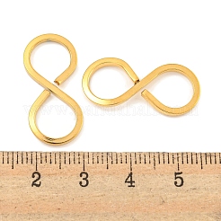 イオンプレーティング（IP）304ステンレスペンダント  8のチャーム  18KGP本金メッキ  25.5x11.5x1.5mm  穴：8.5mm&nbsp;STAS-A099-15G