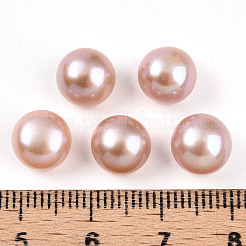 グレード6a 天然養殖淡水真珠ビーズ  片穴  半円形ビーズ  ダークサーモン  8.5~9x6mm  穴：1mm&nbsp;PEAR-N018-6A-8590C
