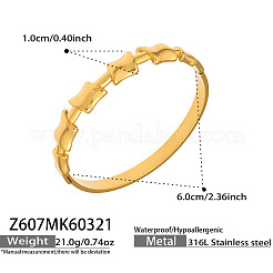 女性用316Lサージカルステンレススチール製ヒンジ付きカフバングル  ゴールドカラー  長方形  内径：2.36インチ（6cm）&nbsp;WG2F1DF-01
