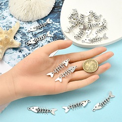 チベット風アロイペンダント20個  魚の骨  アンティークシルバー  50x11mm&nbsp;FIND-YW0008-05
