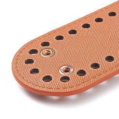 （不良見切り販売：金属釘の酸化）  puレザーかぎ針編みバッグボトム  バッグクッションベース用ボトムシェイパーパッド  穴あり  チョコレート  18x5.1x0.9cm  穴：5mm&nbsp;FIND-XCP0001-100