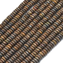 フロスト加工の天然ブロンズ石ビーズ連売り  ロンデル  6x2mm  穴：1mm  約150~160個/連  14.57~14.96''（37~38センチメートル）&nbsp;G-K389-C23-01