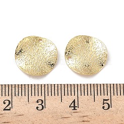 真鍮チャーム  フラットラウンドのチャーム  テクスチャ  ニッケルフリー  18KGP本金メッキ  13.5x2mm  穴：1mm&nbsp;KK-D504-21A-G