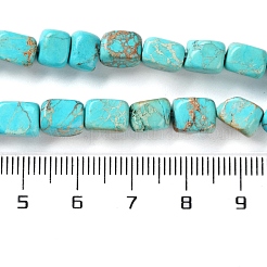 染色された天然インペリアルジャスパービーズ連売り  ナゲット  タンブルストーン  シアン  6~8x5~6x5~6mm  穴：1mm  約51~52個/連  14.96''（38センチメートル）&nbsp;G-U011-A01-01