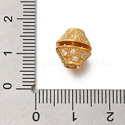 スターリングシルバーのマイクロパヴェクリアキュービックジルコニアスクリュークラスプ925個  双円錐形  ゴールドカラー  10x10mm  穴：2.4mm&nbsp;STER-M018-07G