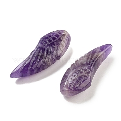 天然石アメジストペンダント  彫刻された翼のチャーム  40~40.5x14.5~16x7.5~8.5mm  穴：1.4~1.5mm&nbsp;G-C134-05E