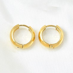 304ステンレススチールフープピアス  イオンプレーティング（ip）  14KGP本金メッキ  14x15x5mm&nbsp;EJEW-V005-02G-01