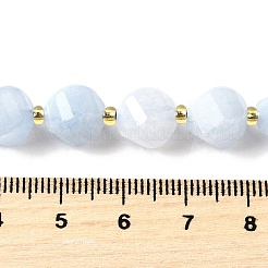 天然石英染色ビーズ連売り  多面カット  シードビーズで  ツイスト  アリスブルー  10x9~10x9~10mm  穴：1mm  約33~34個/連  15.04''~15.35''（38.2~39センチメートル）&nbsp;G-U023-A02-08