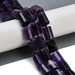天然石アメジストビーズ連売り  多面カット  コラム  16x12mm  穴：1.5mm  約21個/連  16.34''（41.5センチメートル）&nbsp;G-G162-D05-02