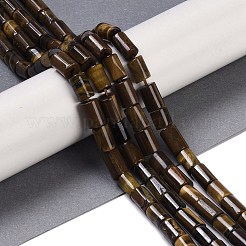 天然石タイガーアイビーズ連売り  コラム  7.5~8.5x5~6mm  穴：1mm  約45~46個/連  14.69~15.04インチ（37.3~38.2cm）&nbsp;G-C128-A21-01