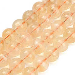 天然石シトリンビーズ連売り  スムーズなラウンド  10mm  穴：1.2mm  約37個/連  15.35''（39センチメートル）&nbsp;GG-CBACB71-03-10mm
