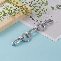 手作りの不透明なスプレー塗装アクリルリンクチェーン  スプレー塗装されたccbプラスチッククイックリンクコネクタ付き  銀  31.5x4.5mm  23x16x9mm  35x19x6mm  39.37インチ（1m）/連&nbsp;AJEW-JB00869-01