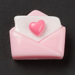 オペーク樹脂カボション  ジュエリー作りパーツ  ピンク  封筒  11x12x5mm&nbsp;LS-RESI-C032-01G