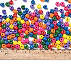 天然木のビーズ  染め  ラウンド  ミックスカラー  10x9mm  穴：3mm  約1850個/500g&nbsp;WOOD-Q030-56