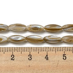 天然淡水シェルビーズ連売り  ライス  ダークチソウ  10~10.5x4~4.5mm  穴：0.9mm  約34~35個/連  13.98~14.57インチ（35.5~37cm）&nbsp;SHEL-C005-04