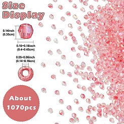 70gの透明なスプレー塗装ガラスビーズ  コーン  ABカラーメッキ  多面カット  暗紫色  4~4.5x3.5mm  穴：1.4~1.6mm&nbsp;EGLA-YW0005-30A