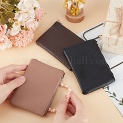 ライチプリントPUレザージップポーチ3個（3色）  女性のための財布  ミックスカラー  8.4x12.1x1.4cm  1pc /カラー&nbsp;ABAG-CP0001-07