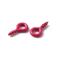 焼き付けワニス 100個 鉄ネジ アイピン ペグベイル  片穴パーツ用  濃いピンク  8x4x1mm  穴：1.8mm  ピン：1.2mm&nbsp;FIND-WH0036-29E