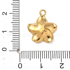 304ステンレススチールエナメルペンダント  花のチャーム  ゴールドカラー  ピンク  17x14x3.5mm  穴：1.6mm&nbsp;STAS-K305-16G-02