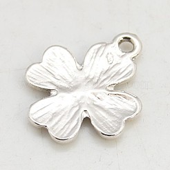 チベット風合金チャーム  クローバー  カドミウムフリー＆鉛フリー  銀  21x17.5x2.5mm  穴：1.5mm&nbsp;K0P87021