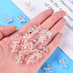 透明なアクリルビーズ  二層ビーズ  クラウン  ライトサーモン  14x17.5x7mm  穴：2mm  約581個/500g&nbsp;MACR-S373-105-B01