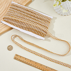 ポリエステル ムカデ編み ウェーブリボン  洋服アクセサリー用  ゴールド  1/2インチ（13mm）&nbsp;OCOR-WH0111-43A