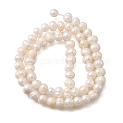 天然養殖淡水パールビーズ連売り  ナゲット  乳白色  5~6mm  穴：0.8mm  約62個/連  13.77インチ〜14.17インチ&nbsp;X-PEAR-L001-F-08