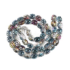 電気メッキガラスビーズセット  花  空色  12x10x6~6.5mm  穴：1mm  約55個/連  26.93''（68.4センチメートル）&nbsp;EGLA-T021-05G